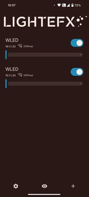 StarEFX App Control Screen 1