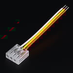 LED 0.47" (12mm) strip connector 3 way with fly leads