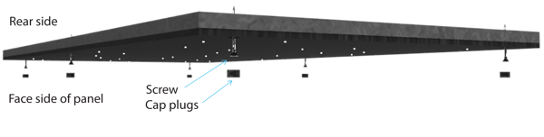 Panel plugs and screws detail